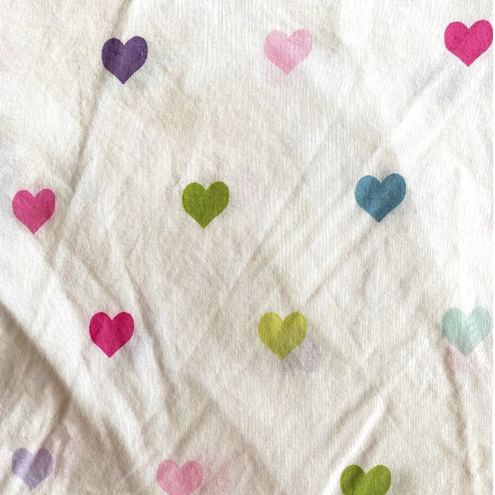 Pottery Barn Kids Bright Hearts Twin Duvet Cover Organic Cotton